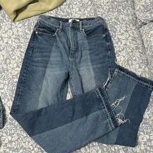 LOFT Two-Tone Blue Ankle Jeans